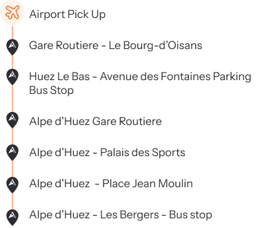 Bus stops in Alpe d'Huez