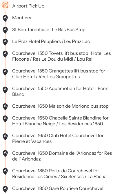 Bus stops in Courchevel