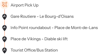 Bus stops in LEs Deux Alpes