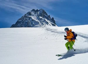 Man skiing in Les Houches