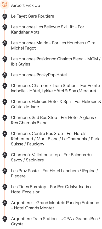 Bus stops in Les Houches