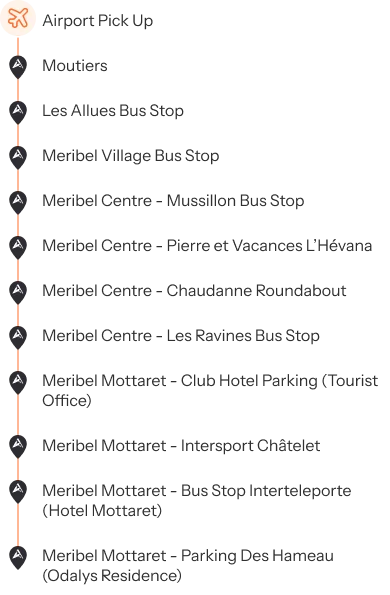 Bus stops in Meribel