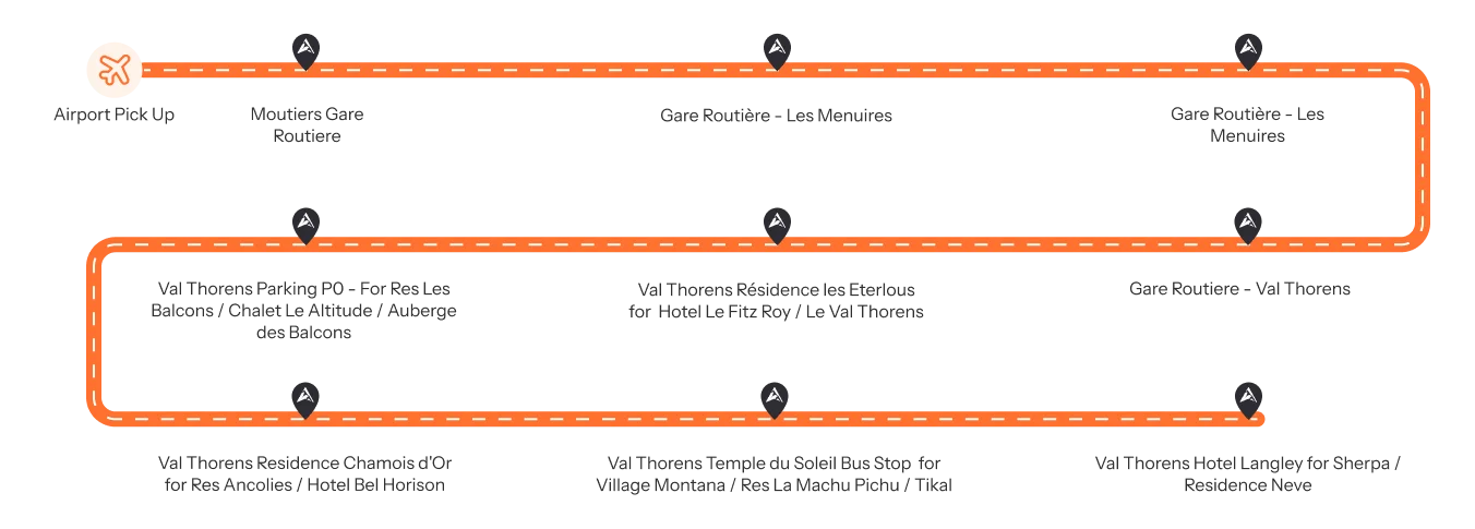 Bus stops in Val Thorens