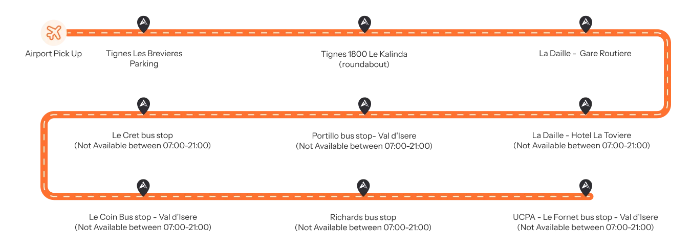 Bus stops in Val d'Isere