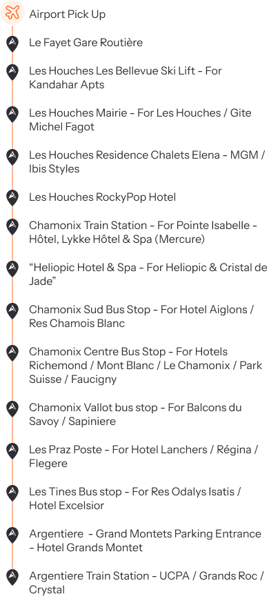 Bus stops in Chamonix