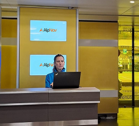 AlpNav Employee at the airport