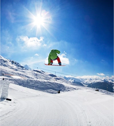 Man skiing in Swiss alps